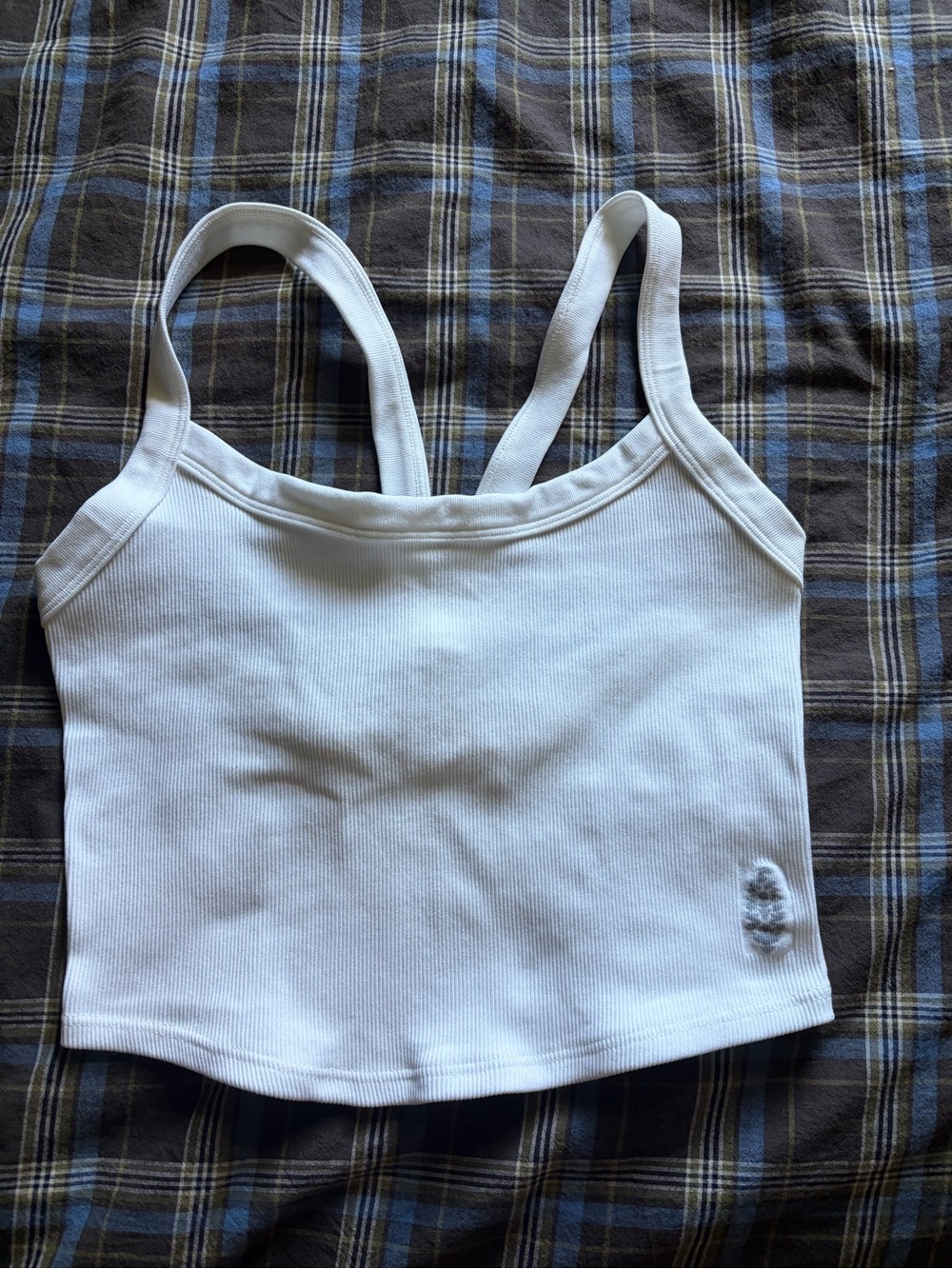 Free People Movement Women’s White Ribbed Tank Crop Size M/L